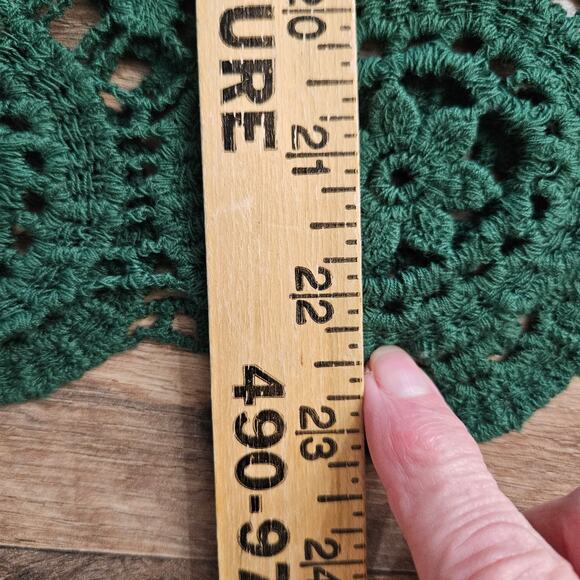 Ultra Pink Top Womens Small Green Open Crochet Knit 3/4 Bell Sleeve Scoopneck - Picture 12 of 14